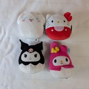 Squishmallows Plush Set - White, Red, Black, Pink